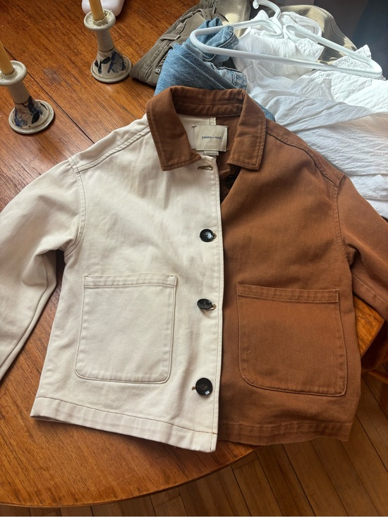 Paloma Wool Jackets & Blazers - Paloma Wool Two-Tone Cotton Jacket in Cream and Brown